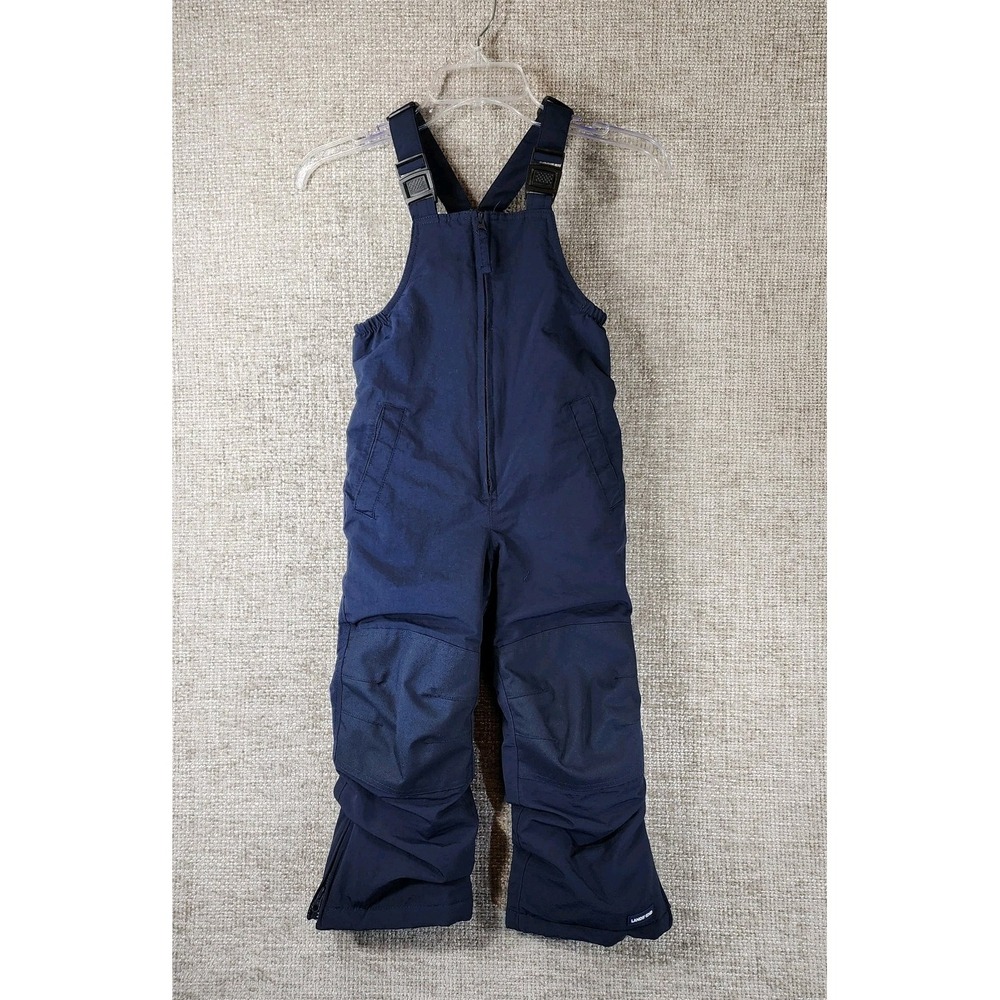 Lands' End Squall Snow Pants Bibs Youth 5 Navy Blue Reinforced Iron Knees & Seat
